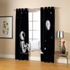 LUORU 3D Universe Planet Blackout Curtains with Grommets, 150 x 166 cm, 2-Piece Set view 3