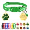 Uiopa Personalized Cat Collar with Bell (Dark Green, 1 Pack) view 1