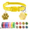 Uiopa Personalized Cat Collar with Name and Bell (Yellow, 1 Pack) view 1