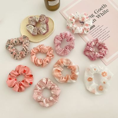 Girls' Large Floral-Print Elastic Hair Tie Set