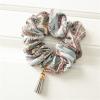 Vintage Elastic Hair Tie for Women with Ethnic Print and Tassel Pendant view 1