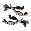 Milageto 2-Piece Anti-Rust Hand-Engraved Western-Style Horse Spurs, Dark Brown view 2