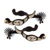 Milageto 2-Piece Anti-Rust Hand-Engraved Western-Style Horse Spurs, Dark Brown view 3
