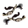 Milageto 2-Piece Anti-Rust Hand-Engraved Western-Style Horse Spurs, Dark Brown view 4