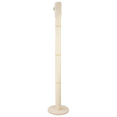 Kratzbaumland Woody Ceiling-Tension Cat Tree with 12 cm Premium Sisal Trunks, 280–290 cm, Natural Sisal, Cream Plush