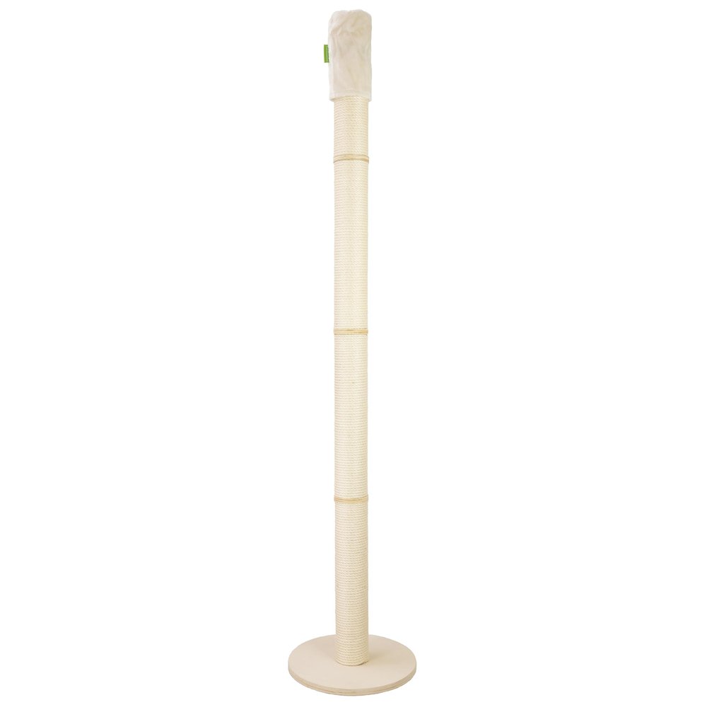 Kratzbaumland Woody Ceiling-Tension Cat Tree with 12 cm Premium Sisal Trunks, 280–290 cm, Natural Sisal, Cream Plush