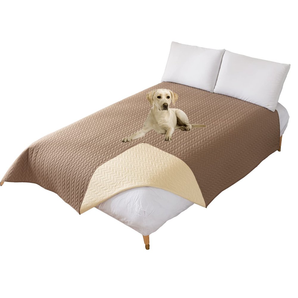 Mingfuxin Waterproof Reversible Dog Bed and Furniture Cover, Camel, 213 x 213 cm