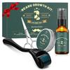 KHOLEZ Beard Roller Set, 0.25 mm Dermaroller with Beard Growth Products for Men view 1