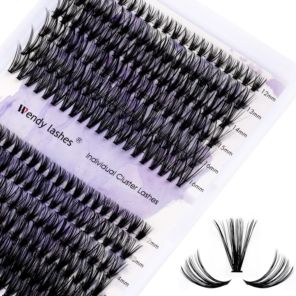 WENDY LASHES 30D/40D C Curl Cluster Lash Extensions, 240 Pieces