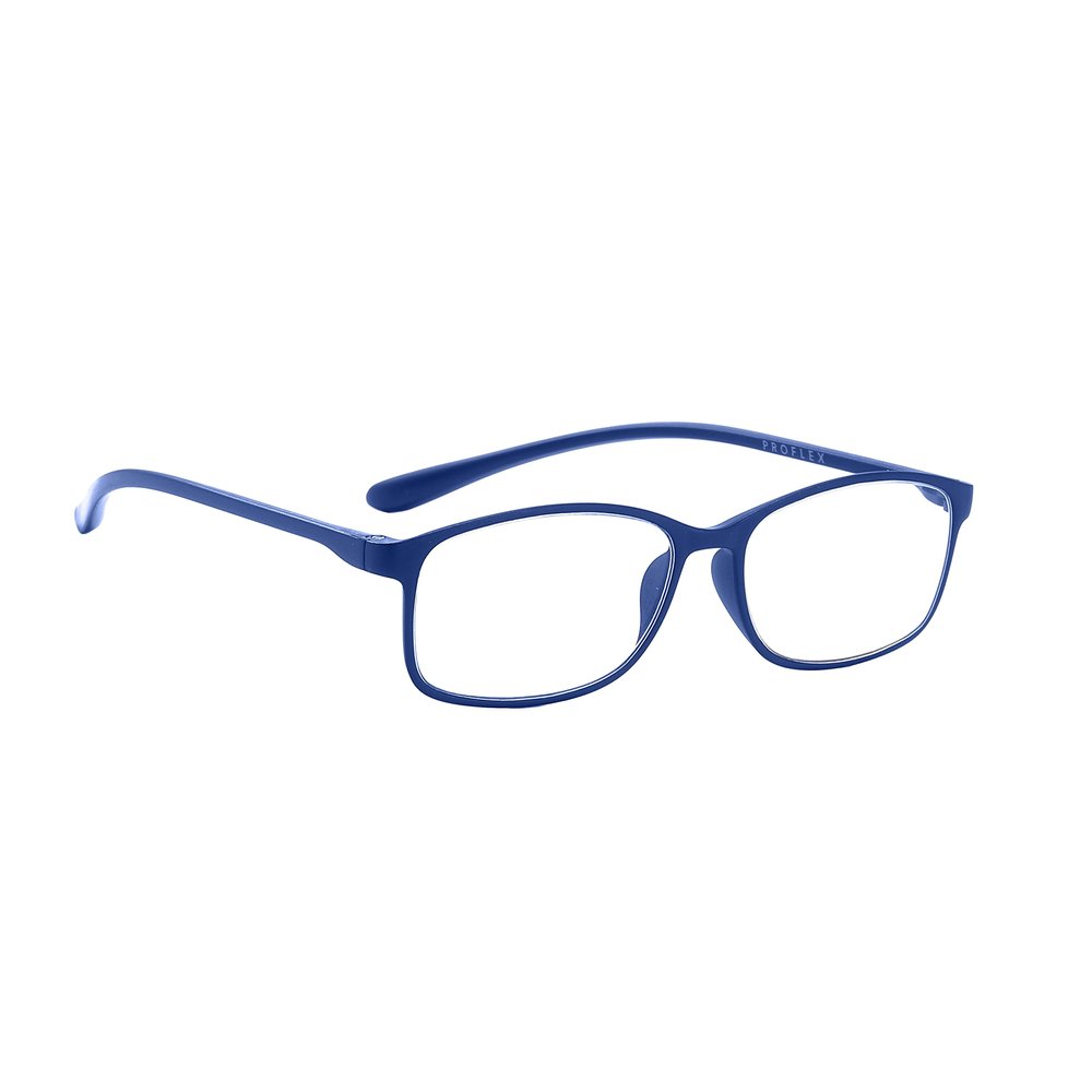 PROFLEX BluOptix Blue Light Filter Reading Glasses, Lightweight, Flexible, Scratch-Resistant, Unisex, Blue, +3.0