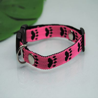 Nylon Collar 15mm Puppy Pink-Black