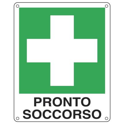 First Aid Emergency Sign, 12 x 14.5 cm
