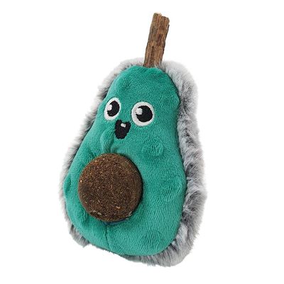 Nobby Avocado Plush Toy with Matatabi Stick and Catnip Ball, 13 cm