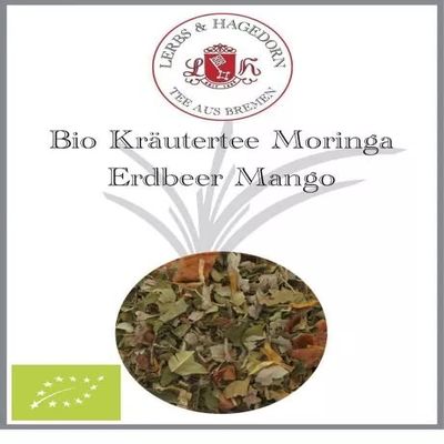 Lerbs & Hagedorn Organic Moringa Strawberry Mango Herbal Tea | 1 kg (Approx. 81 Liters)