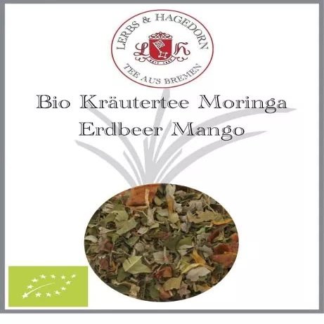 Lerbs & Hagedorn Organic Moringa Strawberry Mango Herbal Tea | 1 kg (Approx. 81 Liters)
