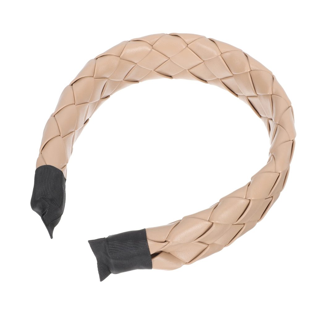Wide Braided PU Headband for Girls, Retro and Simple