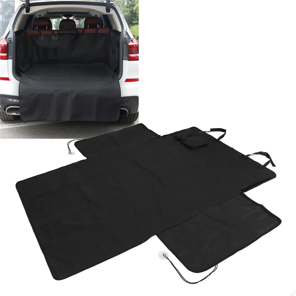 Hilitand SUV Dog Trunk Mat, Universal Car Seat Cover with Bumper Protection, Black