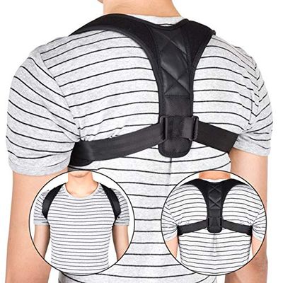 Back Posture Corrector, Shoulder and Lumbar Support, Adjustable, XL (40–52)