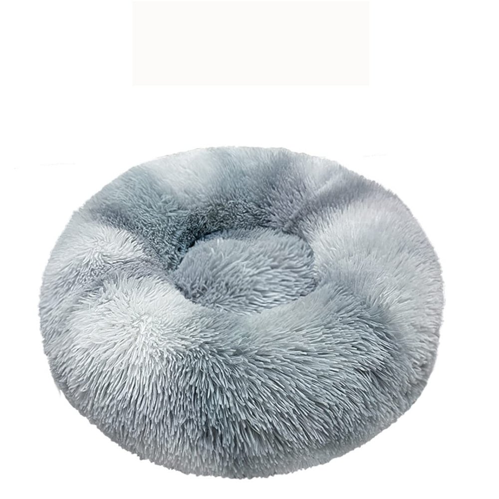 Calming Donut Dog Bed, Anti-Anxiety Plush Bed for Small Dogs, Soft Faux Fur, Washable, 40.6 cm Diameter