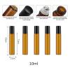 5-Pack 10 mL Refillable Essential Oil Roller Bottles, Amber Glass with Stainless Steel Roller Balls view 2