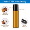 5-Pack 10 mL Refillable Essential Oil Roller Bottles, Amber Glass with Stainless Steel Roller Balls view 3
