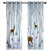 JSHEN Modern Blackout Curtains for Children's Room, 3D Moose Forest Snow Scene, Grommet-Top, Set of 2, 170 x 200 cm view 4