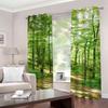 JSHEN Modern Children's Room Curtains, Opaque 3D Forest Landscape Pattern, Eyelet Curtains, 2-Piece Set, 140 x 160 cm view 2
