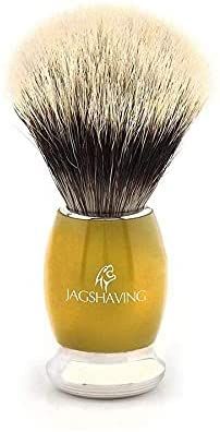 Men’s Silvertip Badger Hair Shaving Brush with Brass Handle by Jag Shaving