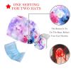 2-Pack Women's Work Caps for Long Hair with Buttons and Ties, Adjustable Cotton Sweatband, Ponytail Pocket, Butterfly/Animal Prints, One Size view 3