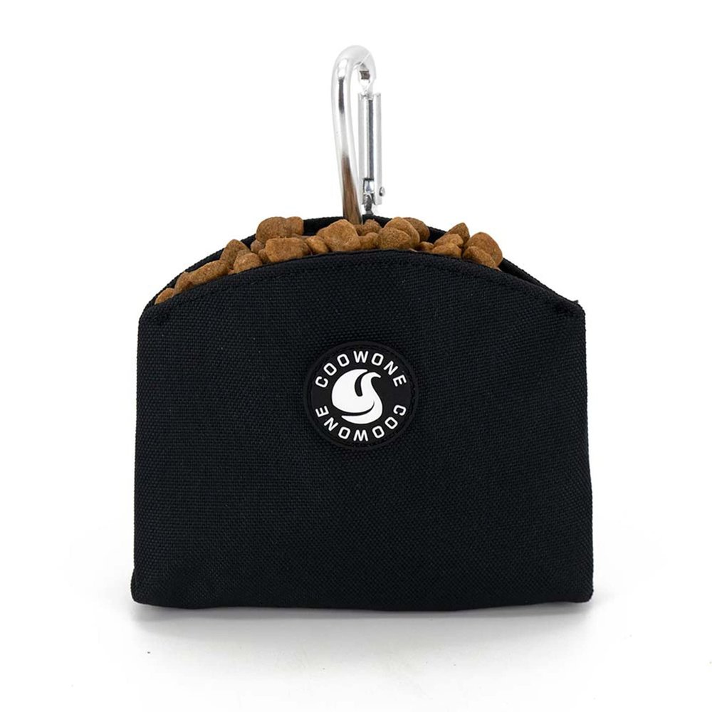 COOWONE Dog Treat Bag with Magnetic Closure (Black)