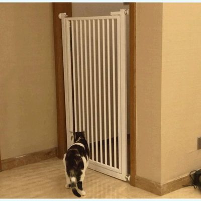 MERTNK Indoor White Metal Baby Safety Gate for Doors and Stairs, 71–76 cm
