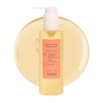 Meisani Vitamin E-Raser Cleansing Oil – Gentle Makeup Remover with Rice Bran, Baobab and Olive Oil, 150 ml