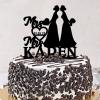 Personalized Two-Brides Wedding Cake Topper, Black Acrylic view 3