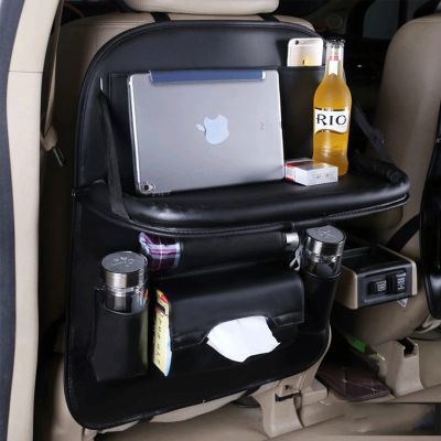 WOERD Car Backseat Organizer with Folding Table, Black