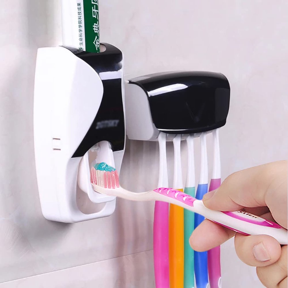 Ecoodisk No-Drill Automatic Toothpaste Dispenser and Toothbrush Holder