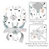 2-Pack Scrub Caps with Buttons and Tie for Long Hair, Adjustable Cotton Sweatband, Ponytail Holder, Cute Rabbit Pattern, Multicolor, One Size view 4