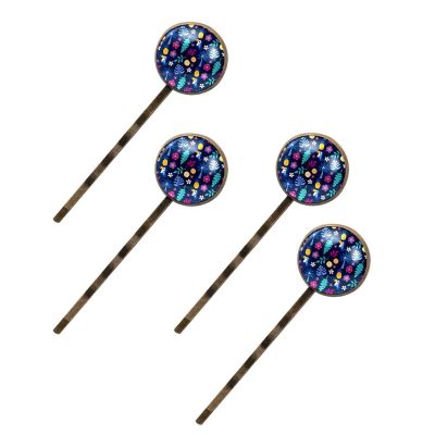Glam Tropical Flower Hair Clips, Elegant Handmade Bobby Pins