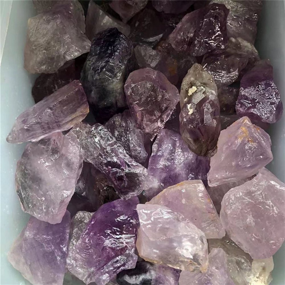 Kigauru Rough Natural Crystal, 100 g, Mixed Stone, Citrine and Rose Quartz, Amethyst, 20–40 mm