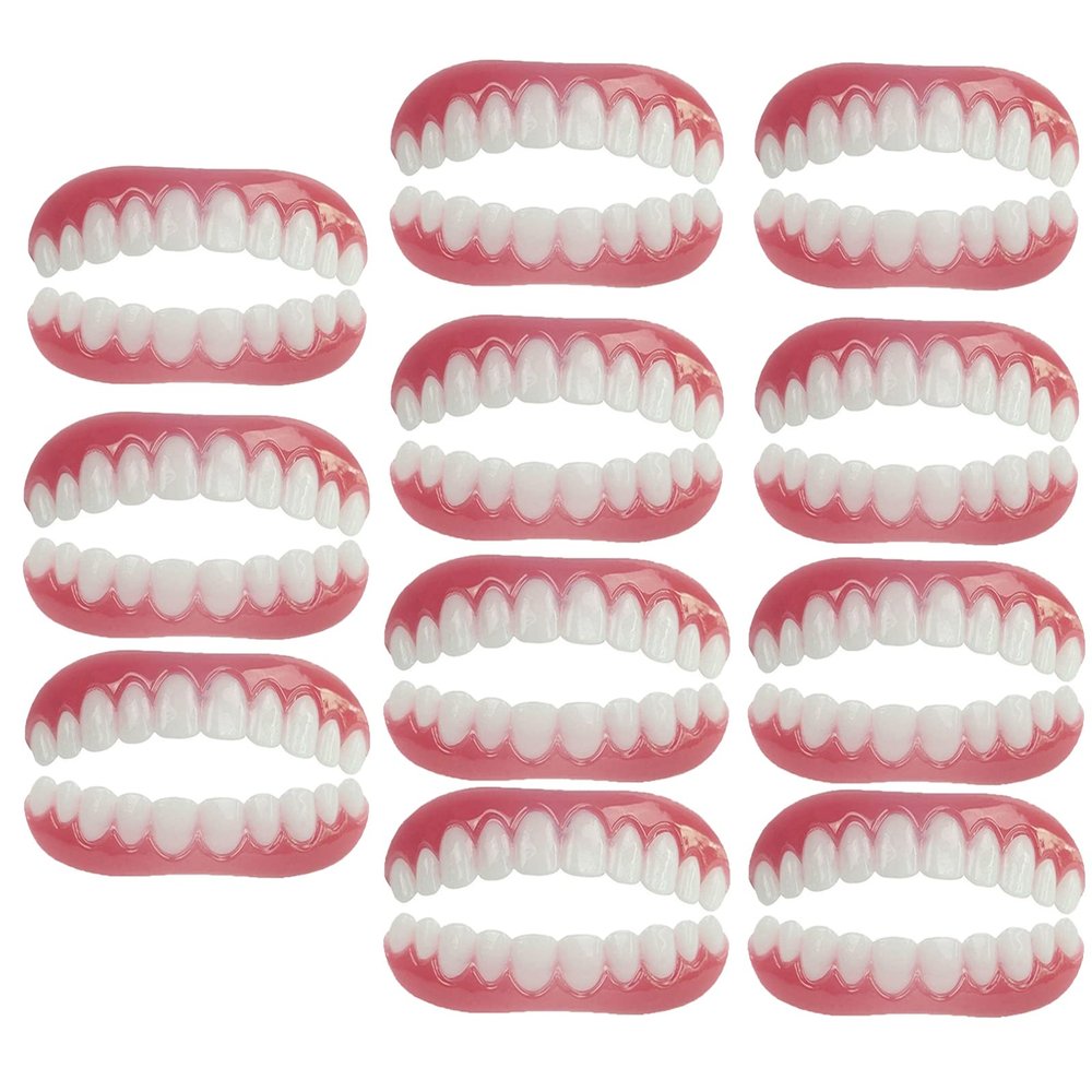 MXRFACTory Instant Cosmetic Upper and Lower Veneers, Natural Shade, Removable Denture Restoration Kit, 11 Pairs