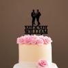 Personalized Gay Wedding Cake Toppers, Black Acrylic view 1