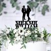 Personalized Gay Wedding Cake Toppers, Black Acrylic view 3