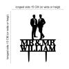 Personalized Gay Wedding Cake Toppers, Black Acrylic view 4