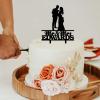 Personalized Wedding Cake Topper with Bride and Groom view 2