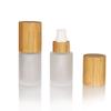 COSIDEA 6-Pack 30 mL Frosted Glass Bottles with Bamboo Caps and Lotion Pumps view 2