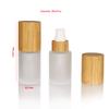COSIDEA 6-Pack 30 mL Frosted Glass Bottles with Bamboo Caps and Lotion Pumps view 3