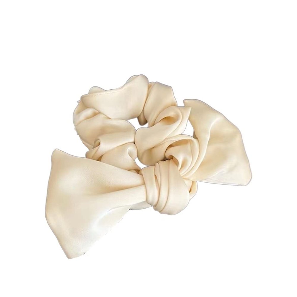 UNNS Bow Knot Solid-Color Silk Hairband, High-Elastic Hair Tie (Color: A)