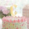 Gold Personalized C Initial Cake Topper view 2