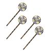 Women's Hair Clips, White Daisy on Black-and-White Stripes, 4-Pack view 1