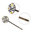Women's Hair Clips, White Daisy on Black-and-White Stripes, 4-Pack view 3