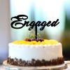 Engaged Cake Topper Acrylic Black Country Wedding Engagement Party Supplies view 2